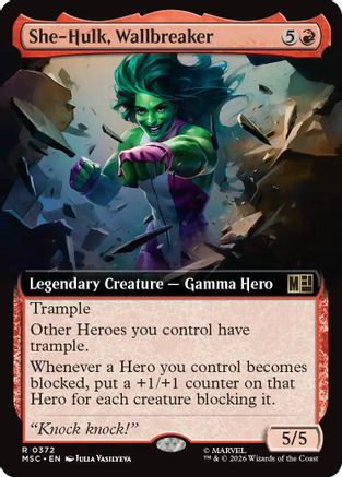She-Hulk, Wallbreaker (Extended Art) (MSC - Commander: Marvel Super Heroes Foil)