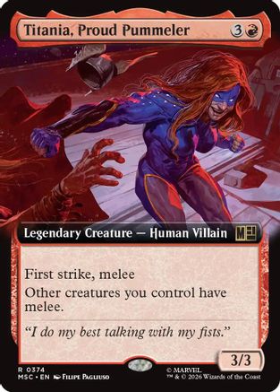 Titania, Proud Pummeler (Extended Art) (MSC - Commander: Marvel Super Heroes Foil)