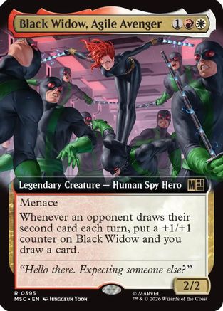 Black Widow, Agile Avenger (Extended Art) (MSC - Commander: Marvel Super Heroes Foil)