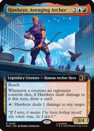 Hawkeye, Avenging Archer (Extended Art) (MSC - Commander: Marvel Super Heroes Foil)