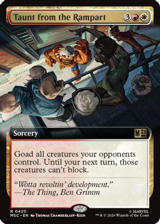 Taunt from the Rampart (Extended Art) (MSC - Commander: Marvel Super Heroes Foil)