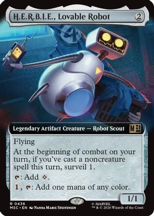 H.E.R.B.I.E., Lovable Robot (Extended Art) (MSC - Commander: Marvel Super Heroes Foil)