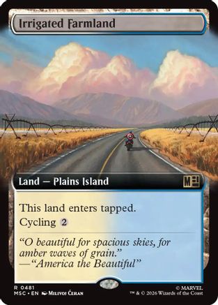Irrigated Farmland (Extended Art) (MSC - Commander: Marvel Super Heroes Foil)