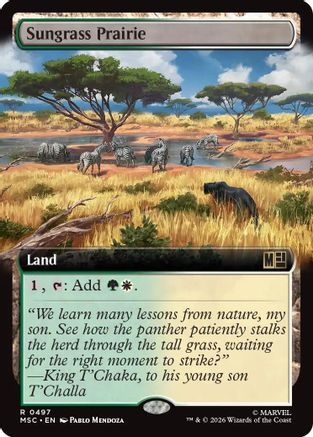 Sungrass Prairie (Extended Art) (MSC - Commander: Marvel Super Heroes Foil)