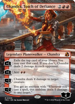 Chandra, Torch of Defiance (Borderless) [Reality Fracture] Foil