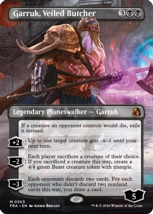 Garruk, Veiled Butcher (Borderless) [Reality Fracture] Foil