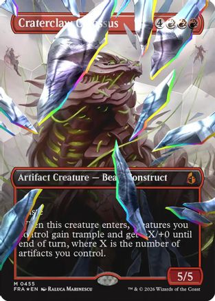 Craterclaw Colossus (Borderless) (Facet Foil) [Reality Fracture] Foil