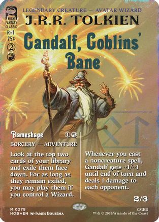Gandalf, Goblins' Bane (Borderless) (Surge Foil) (HOB - The Hobbit Foil)