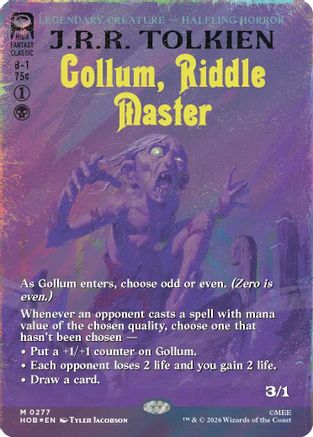 Gollum, Riddle Master (Borderless) (Surge Foil) (HOB - The Hobbit Foil)