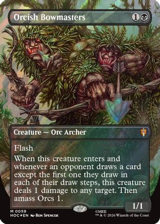 Orcish Bowmasters (Borderless) (Surge Foil) (HOC - The Hobbit: Eternal-Legal Foil)