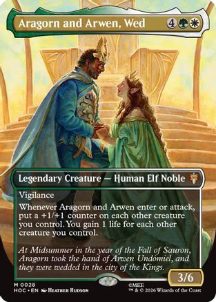 Aragorn and Arwen, Wed (Borderless) (HOC - The Hobbit Foil)
