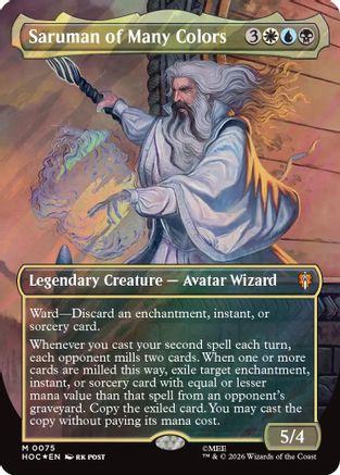 Saruman of Many Colors (Borderless) (Surge Foil) (HOC - The Hobbit: Eternal-Legal Foil)