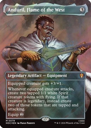 Anduril, Flame of the West (Borderless) (Surge Foil) (HOC - The Hobbit: Eternal-Legal Foil)