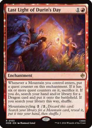Last Light of Durin's Day (HOB - The Hobbit Foil)