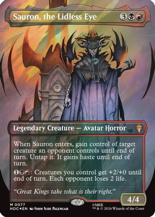 Sauron, the Lidless Eye (Borderless) (Surge Foil) (HOC-077) [The Hobbit: Eternal-Legal] Foil