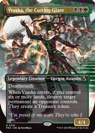 Vraska, the Cutting Glare (Borderless) [Reality Fracture] Foil