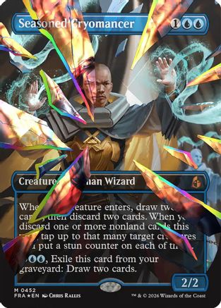 Seasoned Cryomancer (Borderless) (Facet Foil) (0452) [Reality Fracture] Foil