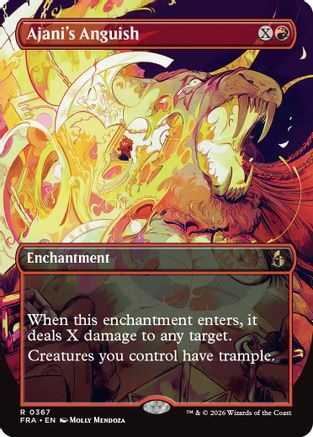 Ajani's Anguish (Borderless) [Reality Fracture] Foil