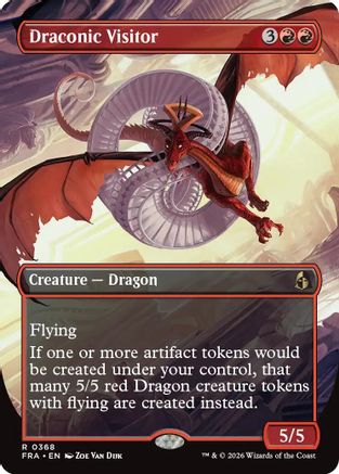 Draconic Visitor (Borderless) [Reality Fracture] Foil
