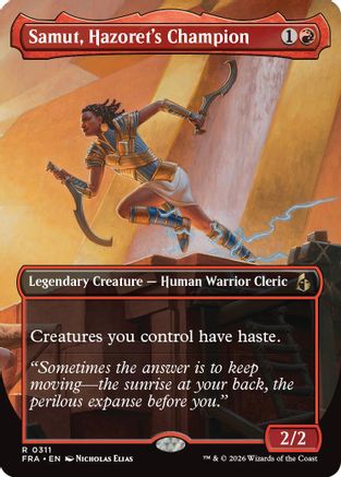 Samut, Hazoret's Champion (Borderless) [Reality Fracture] Foil