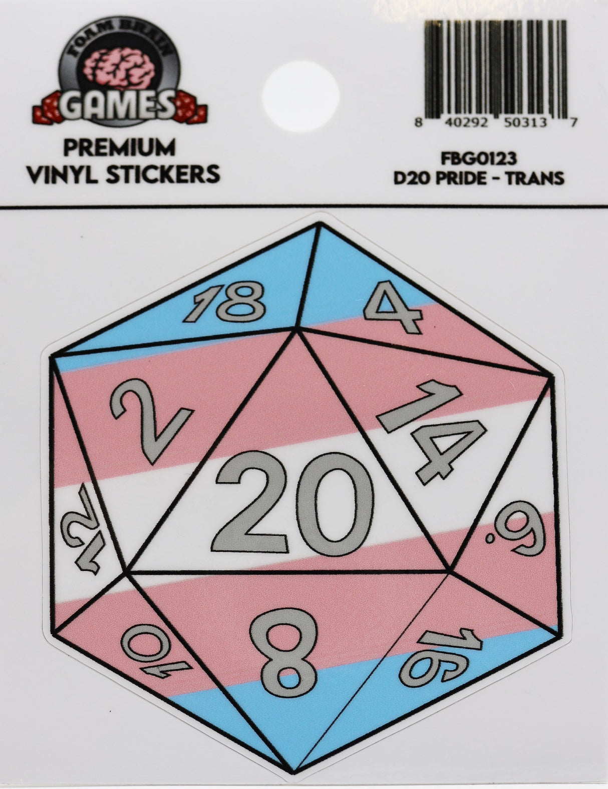 D20 Sticker - Trans Pride