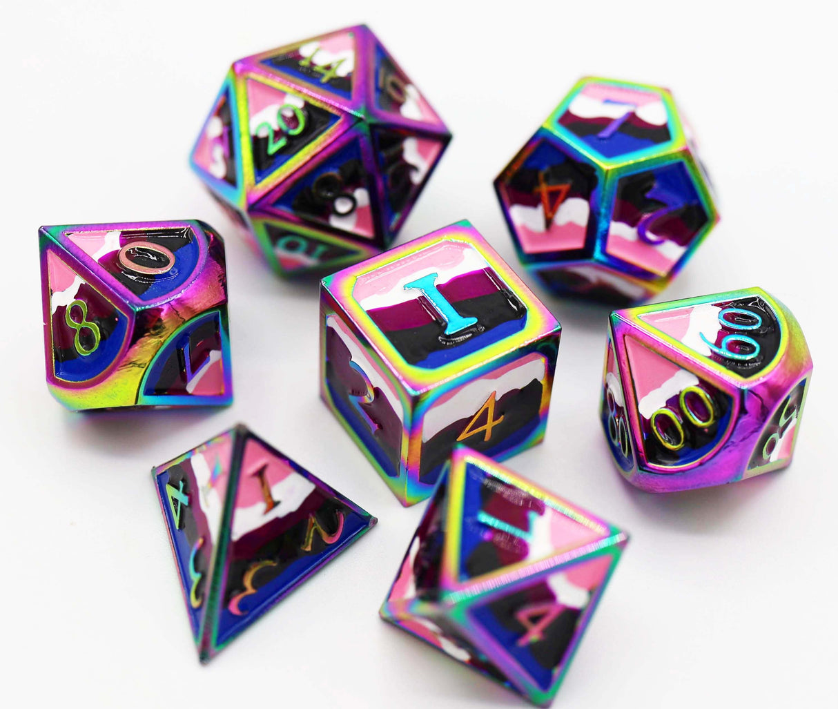 Genderfluid Pride Flag - Metal Dice Set