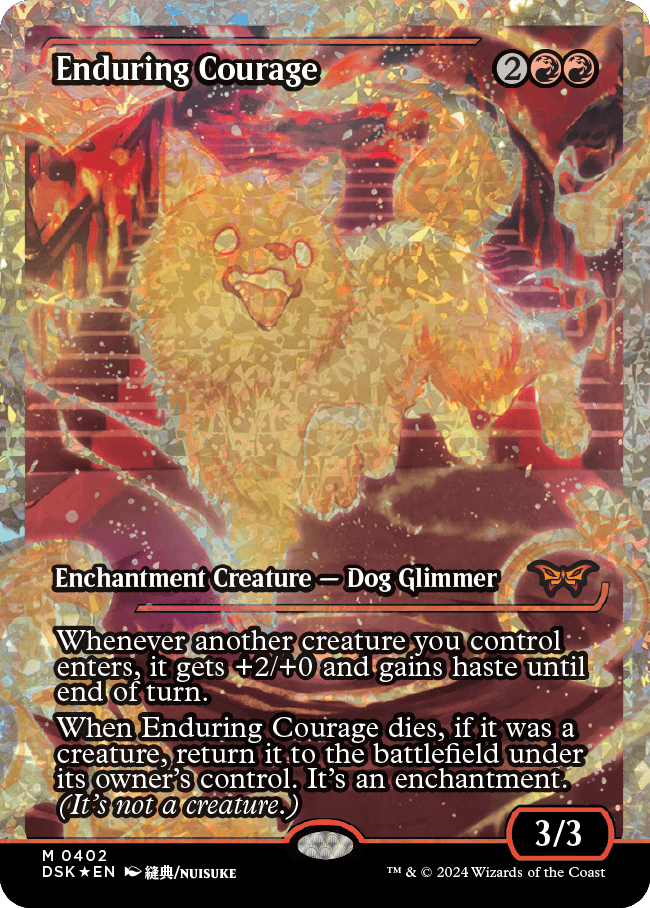 Enduring Courage (Japan Showcase Fracture Foil) [Duskmourn: House of H