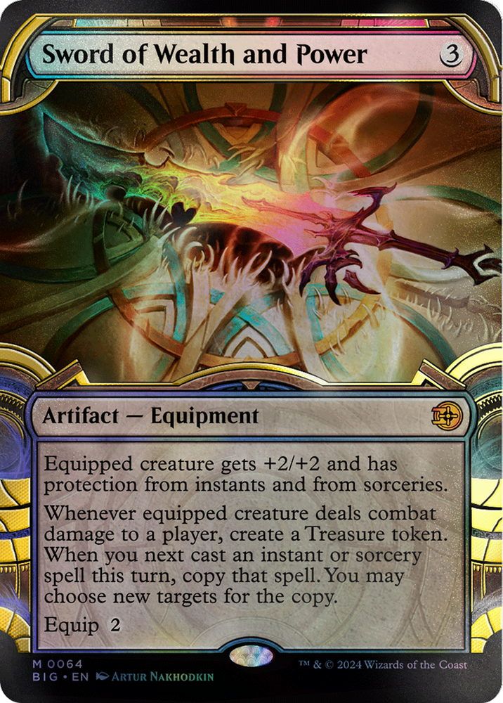 Sword of Wealth and Power (Showcase) (Raised Foil) [Outlaws of Thunder Sword of Wealth and Power (Showcase) (Raised Foil) [Outlaws of Thunder