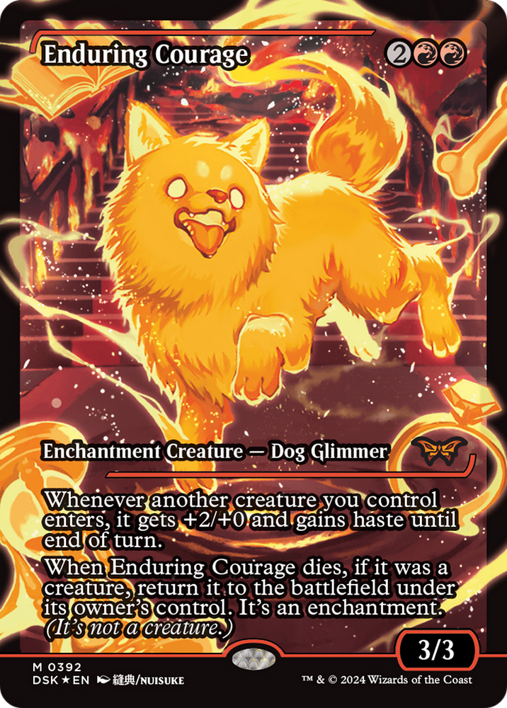 mtg duskmourn enduring cards Enduring Courage (Japan Showcase) [Duskmourn: House of Horror]