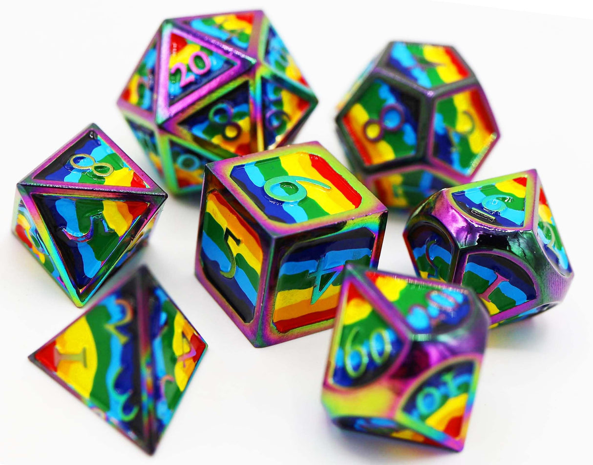 Rainbow Pride Flag - Metal Dice Set