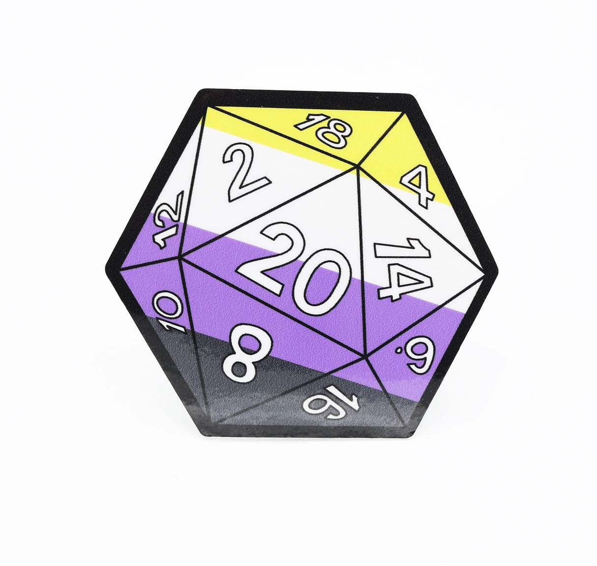 D20 Sticker - Nonbinary Pride