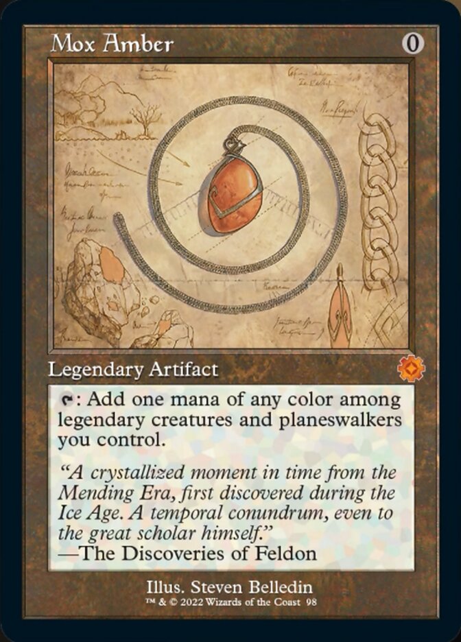 retro mtg cards Mox Amber (Retro Schematic) [The Brothers' War Retro Artifacts]