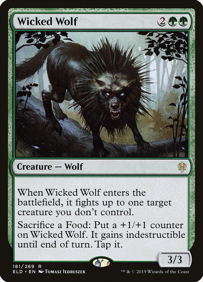 throne of eldraine card mtg Wicked Wolf [Throne of Eldraine]