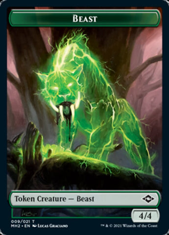 Beast // Treasure (21) Double-Sided Token [Modern Horizons 2 Tokens]