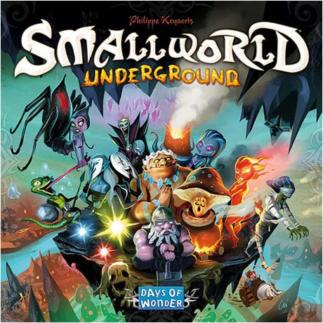 "What with all the buried remnants of past generations, space in Small World is even tighter underground than above.  Your ancestors' hopes for you to carve out an underground empire are in jeopardy. Others have dared to burrow beneath your land, leaving little space left for the living or the dead!Small World Underground(tm) is a stand-alone game set beneath the surface of the same fun, light-hearted Small-World universe of epic conquests and fallen empires!Featuring new Races and Special Powers, S
