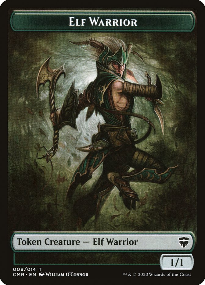 Angel // Elf Warrior Double-Sided Token [Commander Legends Tokens]