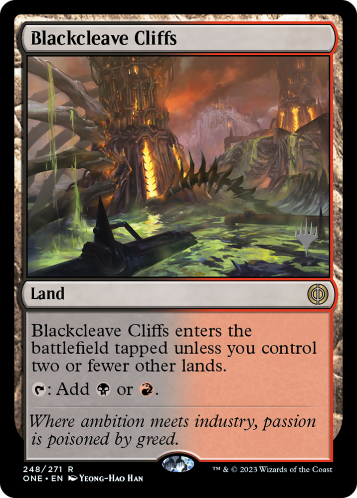 Blackcleave Cliffs (Promo Pack) [Phyrexia: All Will Be One Promos]