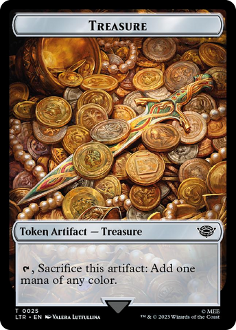 Treasure // Food (0024) Double-Sided Token (Surge Foil) [The Lord of the Rings: Tales of Middle-Earth Tokens]