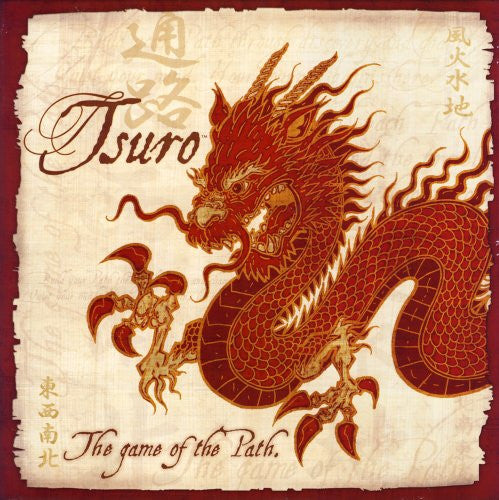 Create your own journey with Tsuro.the Game of the Path. 

Place a tile and slide your stone along the path created, but take

care! Other players' paths can lead you in the wrong direction-or off the board entirely! Find your way wisely to succeed.

The rules are simple: you place a tile to build the next step for your stone to follow. Paths will cross and connect, and the choices you make affect all the journey across the board.

Stay the path-your journey begins here.