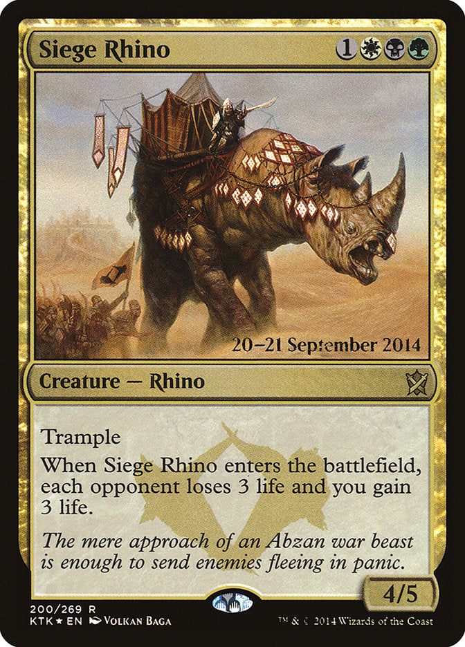 Siege Rhino [Khans of Tarkir Prerelease Promos]