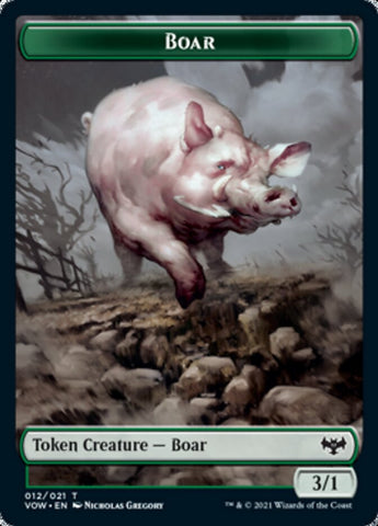 Copy // Boar Double-Sided Token [Innistrad: Crimson Vow Tokens]
