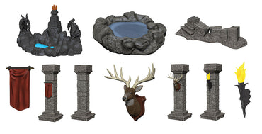 WIZKIDS MINIATURES: FANTASY TERRAIN - PAINTED POOLS & PILLARS (REPRINT)