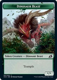 Dinosaur Beast // Human Soldier (003) Double-Sided Token [Ikoria: Lair of Behemoths Tokens]