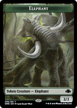 Elephant // Elemental Double-Sided Token [Dominaria Remastered Tokens]