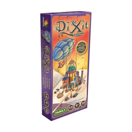 Dixit Odyssey is the second expansion for the famous Dixit, the game which has earned high praise from all over the world. With this new opus, let your imagination wander and set your sights on new and more amazing dreamscapes!Requires Dixit base game to play.
