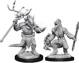 DUNGEONS & DRAGONS NOLZUR`S MARVELOUS UNPAINTED MINIATURES: W12 LIZARDFOLK & LIZARDFOLK SHAMAN