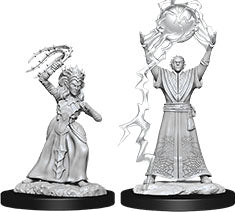 DUNGEONS & DRAGONS NOLZUR`S MARVELOUS UNPAINTED MINIATURES: W12 DROW MAGE & DROW PRIESTESS