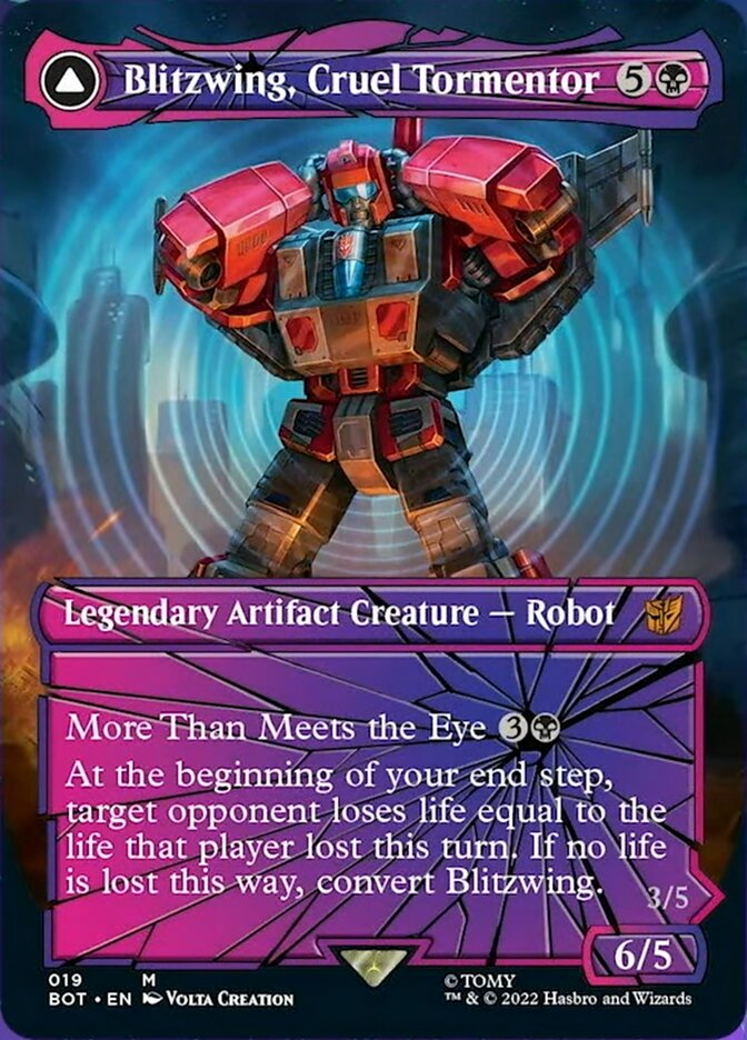 mtg transformers card Blitzwing, Cruel Tormentor // Blitzwing, Adaptive Assailant (Shattered