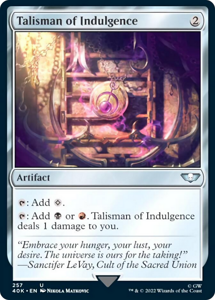 Talisman of Indulgence (Surge Foil) [Warhammer 40,000]