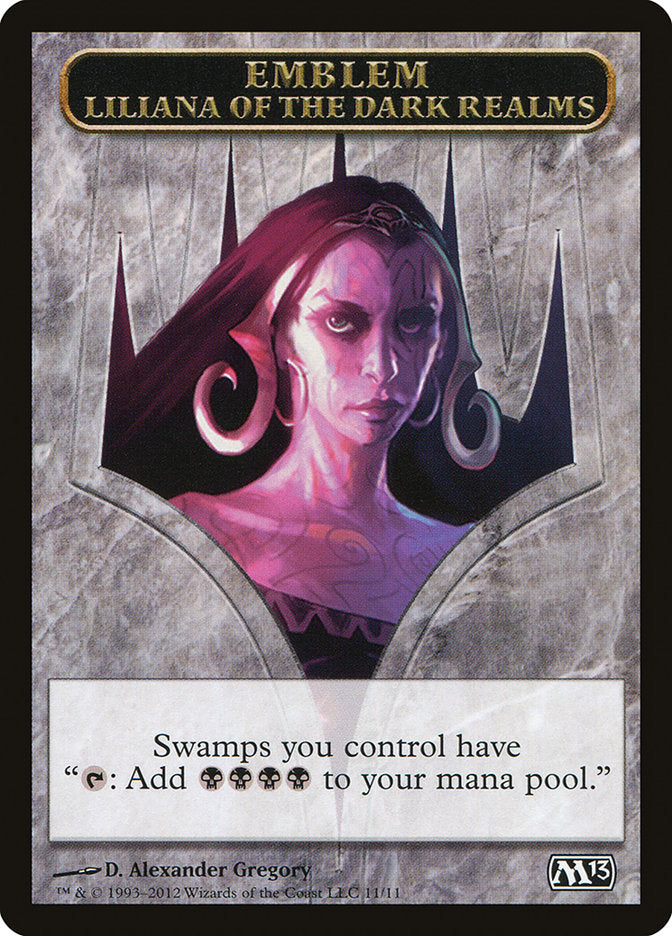 Liliana of the Dark Realms Emblem [Magic 2013 Tokens]